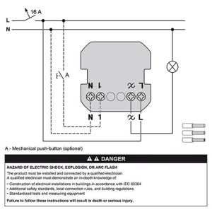 SCHNEIDER Wiser Odace variateur poussoir 2 fils Zigbee blanc - schéma