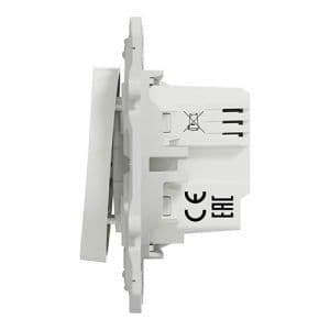 SCHNEIDER Wiser Odace bouton poussoir 10A Zigbee blanc - vue côté produit