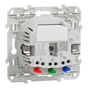 Prise 2P+T connectée 16A Zigbee blanc SCHNEIDER Wiser Odace - vue arrière produit