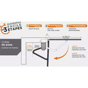 Schéma d'installation de la motorisation de portail SCS Sentinel