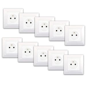 SIEMENS Delta One Lot de 10 prises de courant 2P+Terre - Blanc