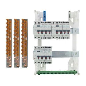 SIEMENS Tableau électrique prééquipé 2 rangées avec 3 ID 40A - détail intérieur du tableau