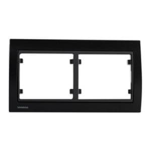 SIEMENS Delta Iris Plaque double horizontale - Métal noir