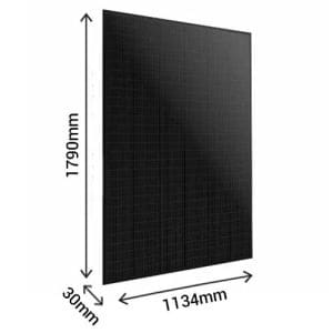 Panneau solaire bi-verre monocristallin bifacial 450Wc noir Sunpower P7 - dimensions