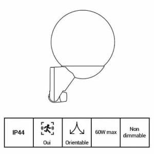 STEINEL Luminaire extérieur L 585 S à détection 230V E27 blanc - fiche technique