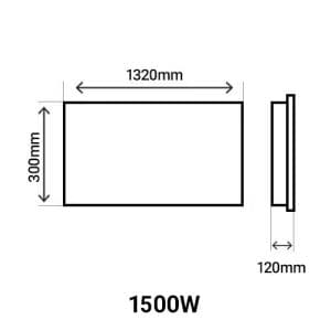 Dimensions du radiateur à inertie fonte plinthe Thermor Kenya 4 1500W