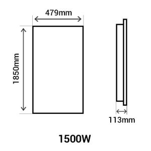 the460273-thermor-mythik-radiateur-connecte-vertical-ardoise-1500w-schéma avec dimensions