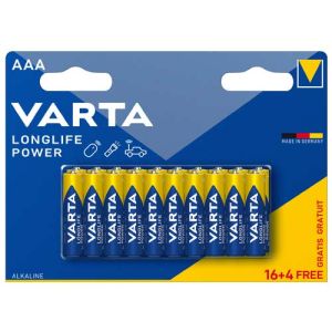 Blister de 16+4 Piles alcaline gratuites VARTA 1,5V Longlife Power LR03-AAA - 4903121495