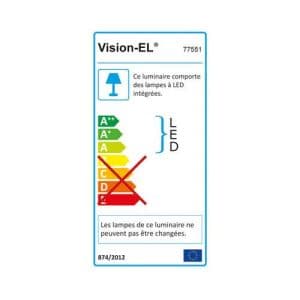 VISION EL Plafonnier LED rond blanc 12W diamètre 180 mm - Energie