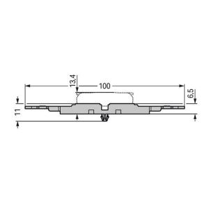 Dimensions du support de fixation 2 voies Wago à clipser pour bornes S221 InLine à levier