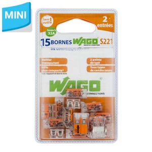 WAGO S221 Blister de 15 bornes de connexion automatique 2 fils