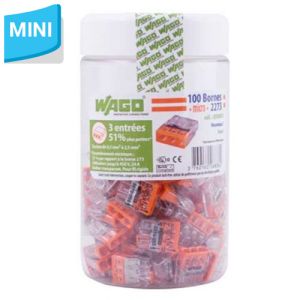 WAGO Pot de 100 mini-bornes de connexion 3 fils S2273