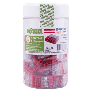 WAGO Pot de 100 mini-bornes de connexion 4 fils S2273