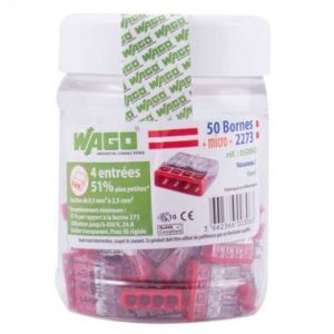 WAGO Flacon de 50 mini-bornes de connexion 4 fils S2273