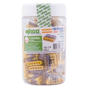 WAGO Pot de 100 mini-bornes de connexion 5 fils S2273