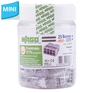 WAGO Flacon de 25 mini-bornes de connexion 8 fils S2273