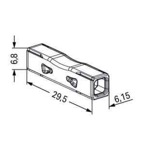 Mini borne de connexion rapide WAGO S2773 InLine pour fils rigides - schéma avec dimensions