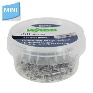 Boîte de 50 mini bornes de connexion rapide WAGO S2773 InLine pour fils rigides