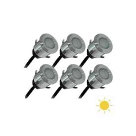 ARLUX Lot de 6 spots LED solaires Celesta encastrables 0,2W 12lm 3000K gris - 500115