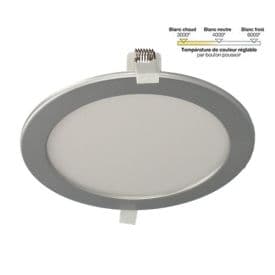 ARLUX Downlight LED extra plat à encastrer Saturn 230V 18W 1550lm 3CCT 220mm gris - 730071