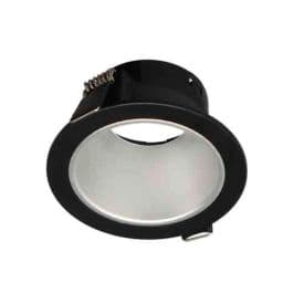 ARLUX Support de spot Naxos basse luminance rond fixe 88mm avec douille GU10 automatique noir et argent - 731777