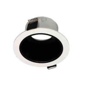 ARLUX Support de spot Naxos basse luminance rond fixe 88mm avec douille GU10 automatique blanc et noir - 731779