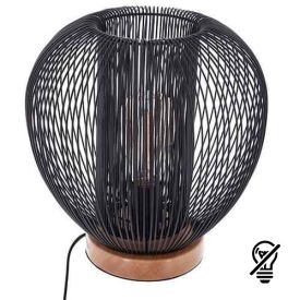 ATMOSPHERA Lampe à poser filaire E27 NODA 230V hauteur 27cm noir - 155372