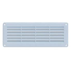 AUTOGYRE Grille d'aération PVC à visser 205x121mm avec moustiquaire blanc - 010631