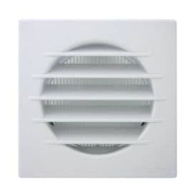 AUTOGYRE Grille d'aération PVC à clipser sur conduit 126x126mm avec moustiquaire blanc - 400071