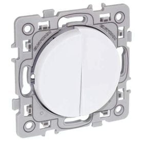 EUROHM Square Interrupteur double va et vient blanc - 60210