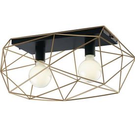 LUCE DESIGN Plafonnier E27 Abraxas double 230V 30x60x27cm noir or - I-ABRAXAS-PL2 ORO