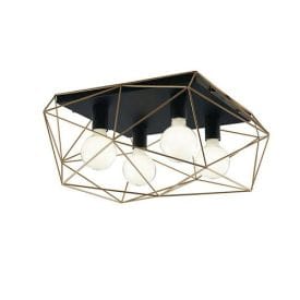 LUCE DESIGN Plafonnier E27 Abraxas quadruple 230V 51x62x27cm noir or - I-ABRAXAS-PL4 ORO