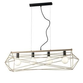 LUCE DESIGN Suspension E27 Abraxas 230V 120x30x30cm noir or - I-ABRAXAS-S4 ORO