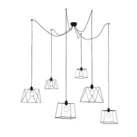 LUCE DESIGN Suspension E27 Brooklyn 230V 250x20x20cm noir - I-BROOKLYN-S6