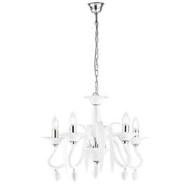 LUCE DESIGN Suspension E14 Estefan 230V 180x53x45,5cm blanc - I-ESTEFAN-S5 BCO