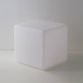 INTEC Cube lumineux solaire LED Geco 230V 1,5W dimmable 90lm RGBW 30x30x30cm blanc - I-GECO-CUBO-SOL30