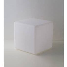 INTEC Cube lumineux solaire LED Geco 230V 1,5W dimmable 90lm RGBW 40x40x40cm blanc - I-GECO-CUBO-SOL40