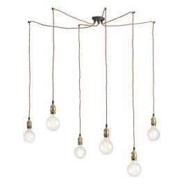 LUCE DESIGN Suspension E27 Groove 230V 250x16x4cm cuivre - I-GROOVE-S6