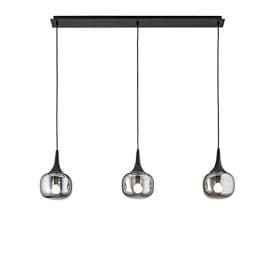 LUCE DESIGN Suspension E14 Jaipur 230V 150x97x14cm gris noir  - I-JAIPUR-SQ3-GR