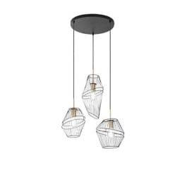 LUCE DESIGN Suspension E27 Kiko 230V 150x42x40cm noir or - I-KIKO-S3