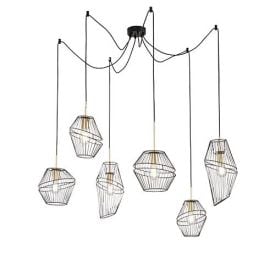 LUCE DESIGN Suspension E27 Kiko 230V 170x65cm noir or - I-KIKO-S6