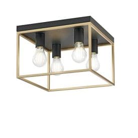 LUCE DESIGN Plafonnier E27 Kimera quadruple 230V 24x35x35cm noir or - I-KIMERA-PL4