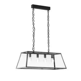 LUCE DESIGN Suspension E27 Lexington 230V 120x28x35cm noir - I-LEXINGTON-S4