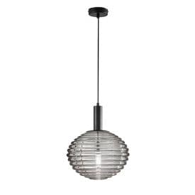 LUCE DESIGN Suspension E27 Ripple 230V Ø32x150cm noir - I-RIPPLE-S32-NER