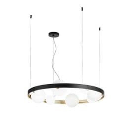 LUCE DESIGN Suspension G9 Sonetto 230V Ø76x150cm noir or - I-SONETTO-S8