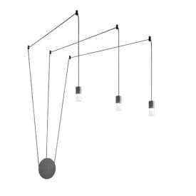 LUCE DESIGN Plafonnier G9 Spider triple 230V 10x5x2cm anthracite - I-SPIDER-PL3