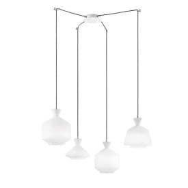 LUCE DESIGN Suspension E27 Sugar 230V 120x20x20cm blanc noir - I-SUGAR-S4-CN