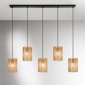 LUCE DESIGN Suspension E27 Tropikana quadruple 230V Ø15x176cm corde - I-TROPIKANA-S5