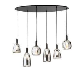 LUCE DESIGN Suspension E14 Weizen 230V 150x101x34cm noir chrome - I-WEIZEN-S6