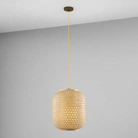 LUCE DESIGN Suspension E27 Zen 230V 120x30x37cm bois - I-ZEN-S-S